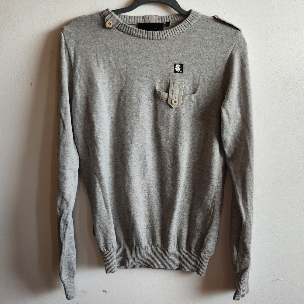 Supremebeing Utility Gray Cotton Sweater Size Small